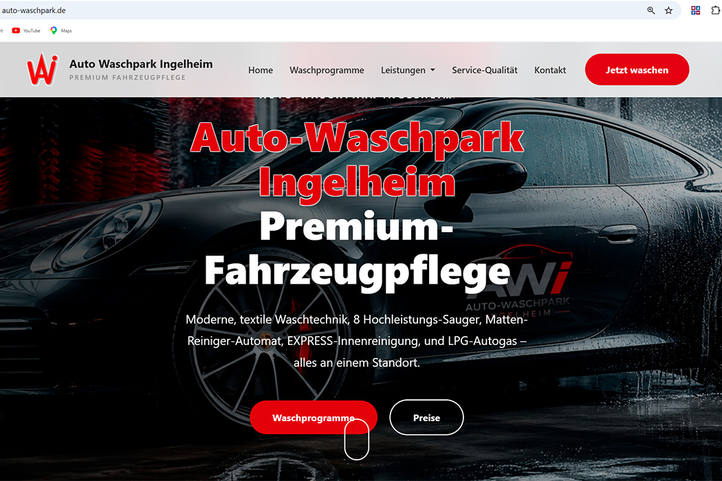 Beispiel einer Unternehmenswebsite